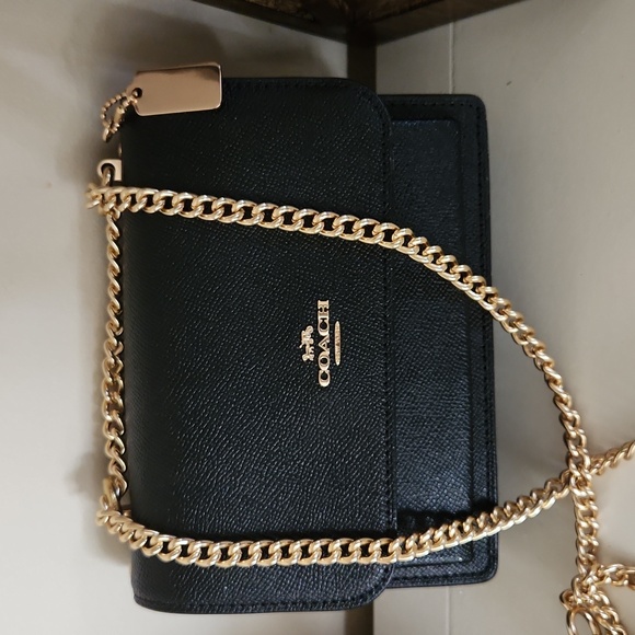 Coach Handbags - ✨️Black & Gold Coach Klare Mini✨️